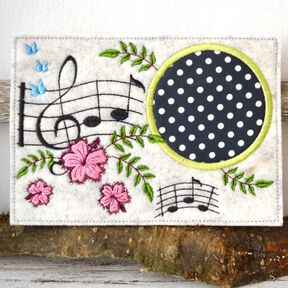 Stickdatei MugRug Musik 13x18cm und 13x20cm