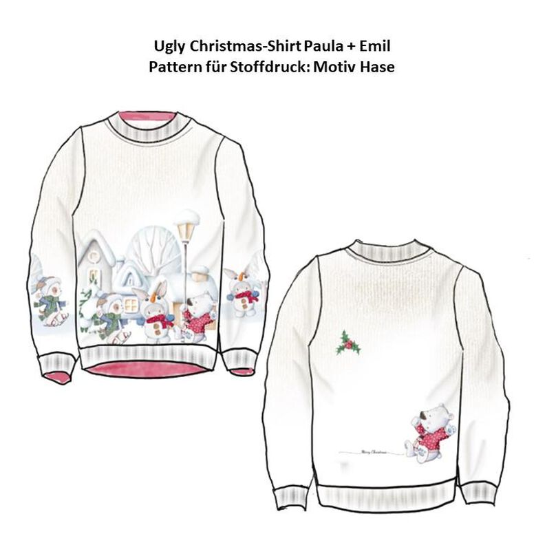 Schnittmuster Shirt Paula+Emil Gr. 80-140 + Motiv Hase image number 6