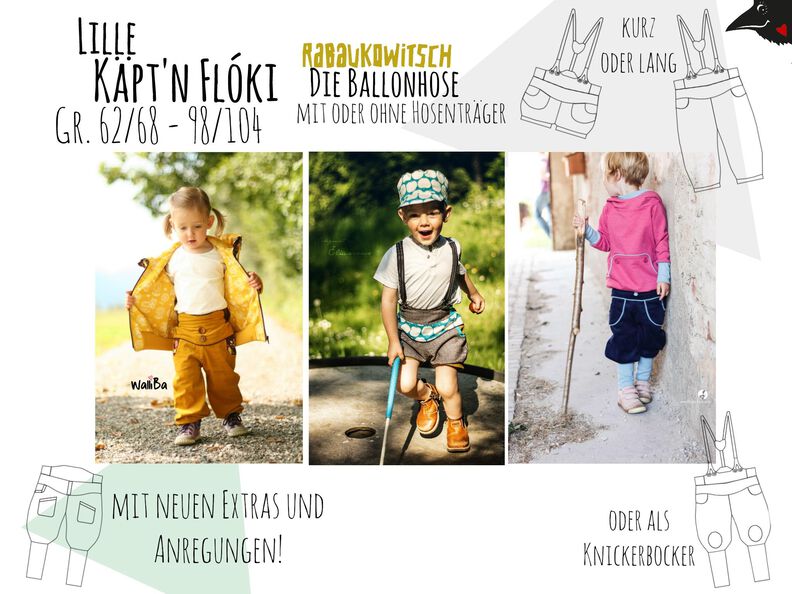 Lille Käpt'n Flóki Retro Ballonhose Nähanleitung und Schnittmuster image number 1