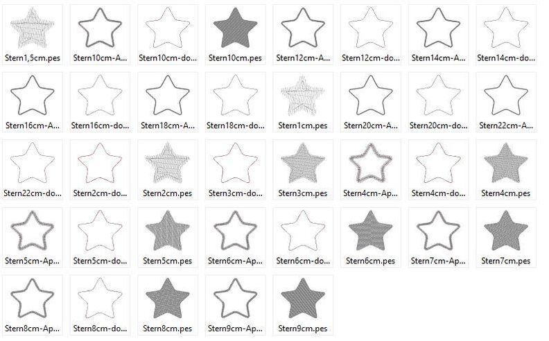 Stickdatei Stern gefüllt, als Doodle und für Stoffapplis image number 3