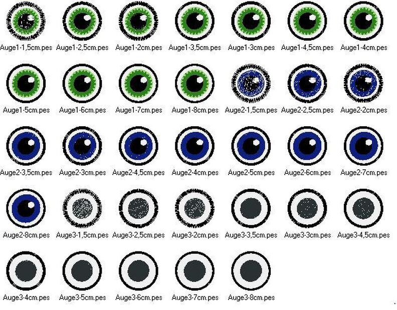 runde Augen für Kuscheltiere Bettschlagen Stickdatei image number 5