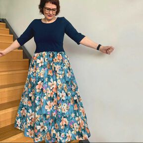 Kleid SUZANA (32-58) Materialmix Schnittmuster