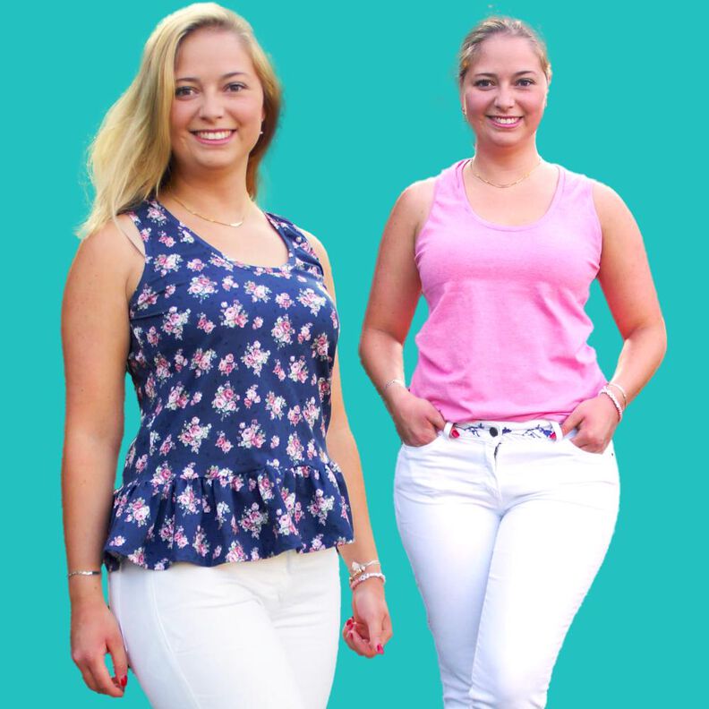 Träger Top optional Rüsche & Knopfleiste RELA ♥Gr. XS-XXL image number 1