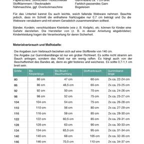 Schummelfummel Schnittmuster/Anleitung Gr. 80-164 