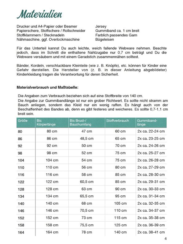 Schummelfummel Schnittmuster/Anleitung Gr. 80-164 image number 2