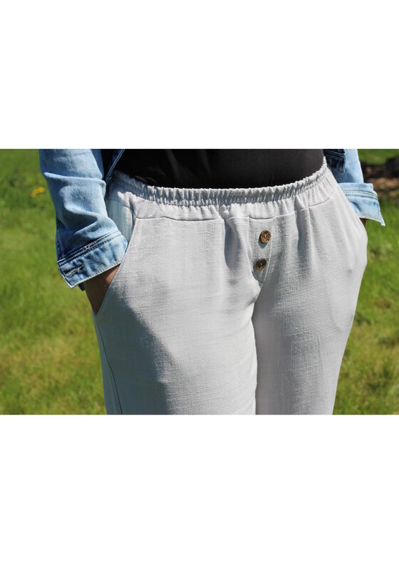 Musselin Hose Strandmusling Gr. 32-50 Low Waist, Leinen image number 6