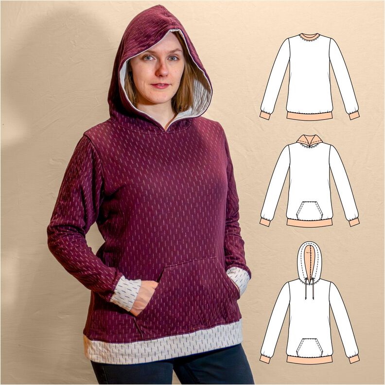 Jenna – Bequemer Damen Hoodie/Pullover BU 80-116, A4+A0 image number 1