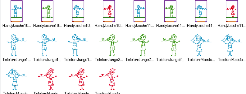 Telefon Mädchen und Junge Stickdatei image number 3