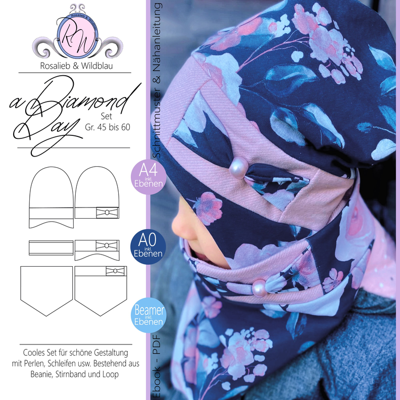 aDIAMONDday - Set aus Beanie, Loop & Stirnband 45/46-59/60 image number 1