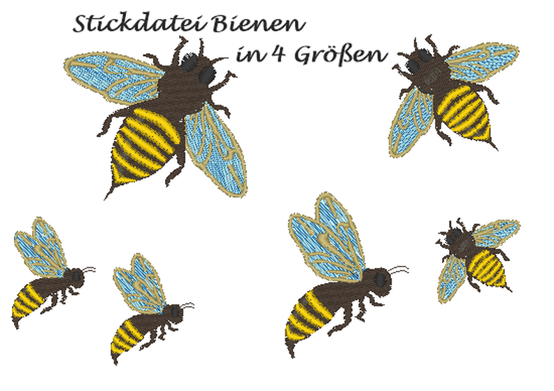 Stickdatei Biene bee image number 1