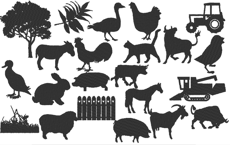 Stickdatei Bauernhof 2 Silhouetten image number 2