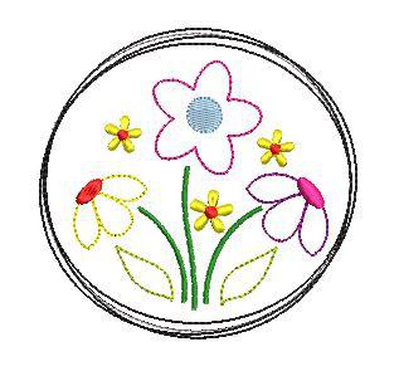 Stickdatei Blumenwiese doodle 10x10cm image number 2