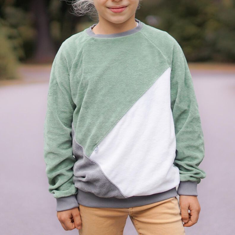 Raglan Sweater Farverig Gr. 128-170, A0, Teilungen image number 8