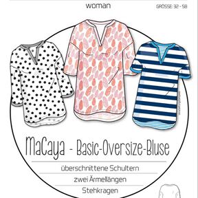 Ebook/Nähanleitung Oversize Bluse MACAYA Damen Gr. 32-58