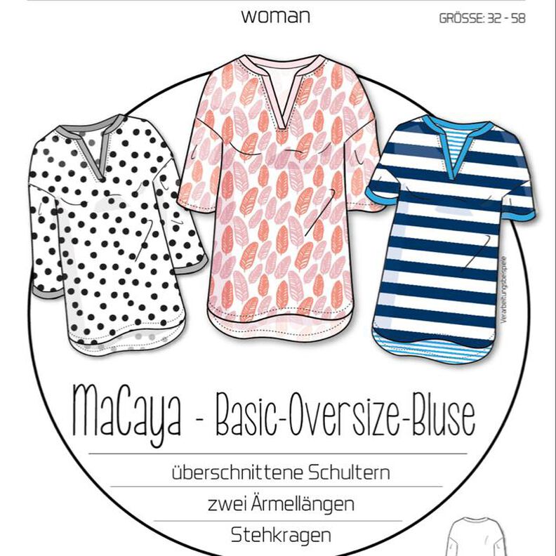 Ebook/Nähanleitung Oversize Bluse MACAYA Damen Gr. 32-58 image number 1