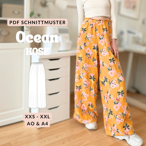 Palazzo Hose Ocean | Schnittmuster weite Hose | XXS bis XXL