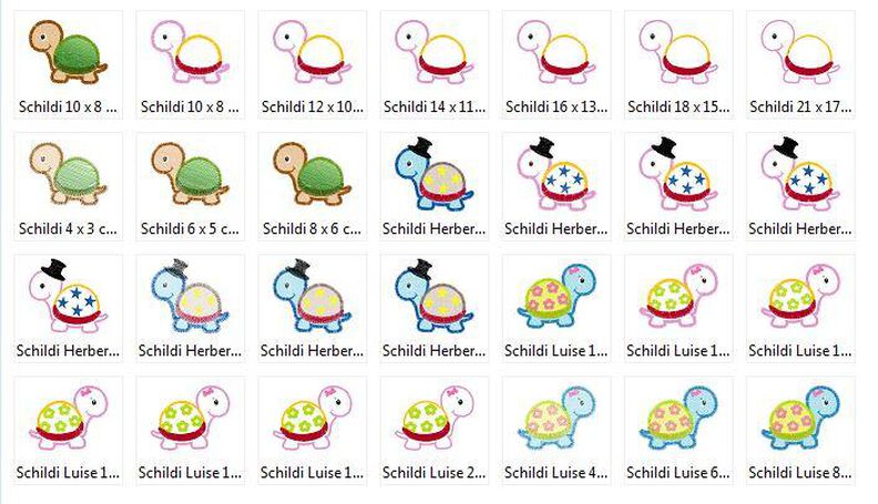 Schildkröte Stickdatei Schildi  Luise und Herbert image number 3