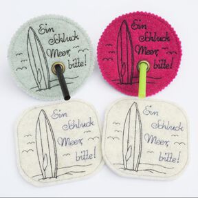 Stickdatei Meer Surfbrett Untersetzer Glasabdeckung