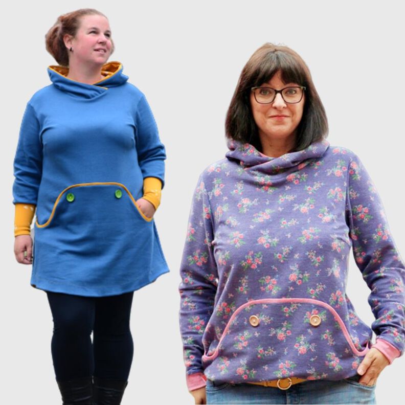 Knopfliebe für Damen Hoodie und Kleid Größe 44-58 image number 1