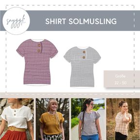  Musselin Shirt Solmusling Gr. 32-50, Leinen, inkl. A0
