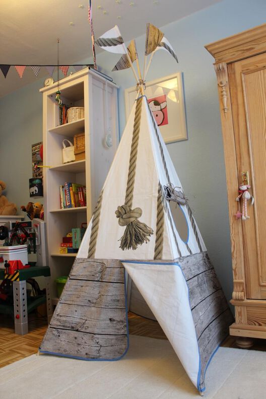 Spielzelt Tipi / Zelt für Kinder / mit Wimpel und Fenster image number 6