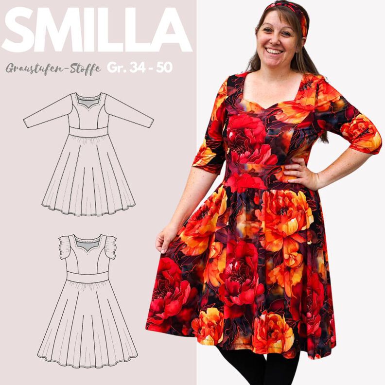  PDF-Schnittmuster: Kleid Smilla Gr. 34 - 50 image number 1