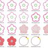 einfache Blumen Stickdatei gefüllt + Appli + doodle Button thumbnail number 5