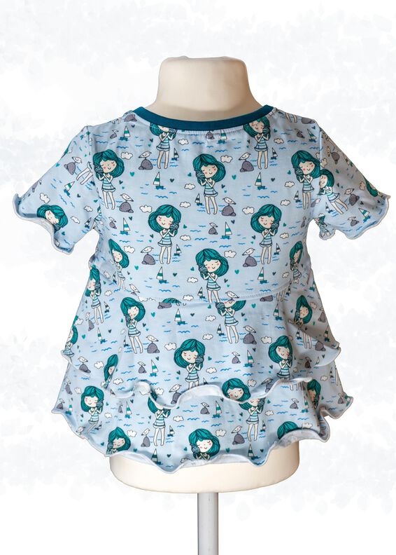 Kinder Jerseyshirt „Leonie“ mit Stufen-Saum Gr 98-164, A4+A0 image number 4