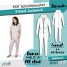 Jumpsuit Onesie (tailliert), XS-4XL, Schnittmuster m. Ebenen thumbnail number 5