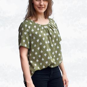 Betty - Bluse mit Falten und weiten Ärmeln BU 80-116, A4+A0