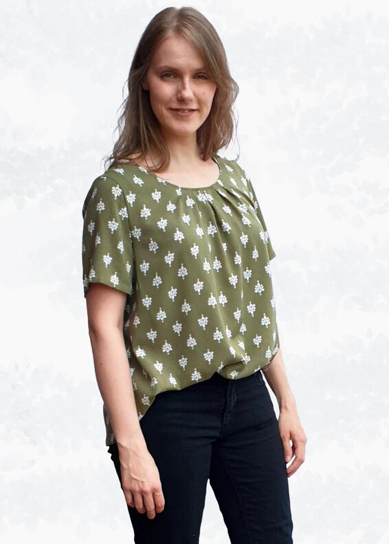 Betty - Bluse mit Falten und weiten Ärmeln BU 80-116, A4+A0 image number 2