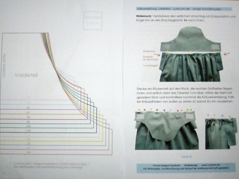 Schnitt und Nähanleitung Latzkleid Gr.68 bis140 image number 7