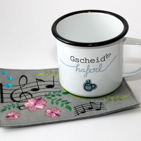 Stickdatei MugRug Musik 13x18cm und 13x20cm
