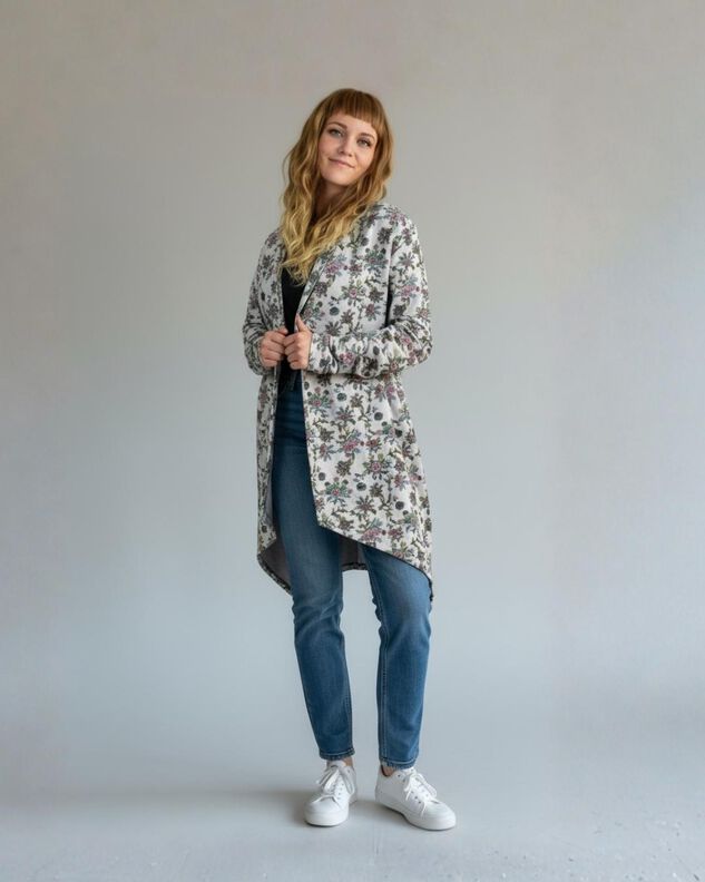 Sweat Cardigan, Gr. 32-54, Schnitt m. Ebenen A4, A0+, Beamer image number 5