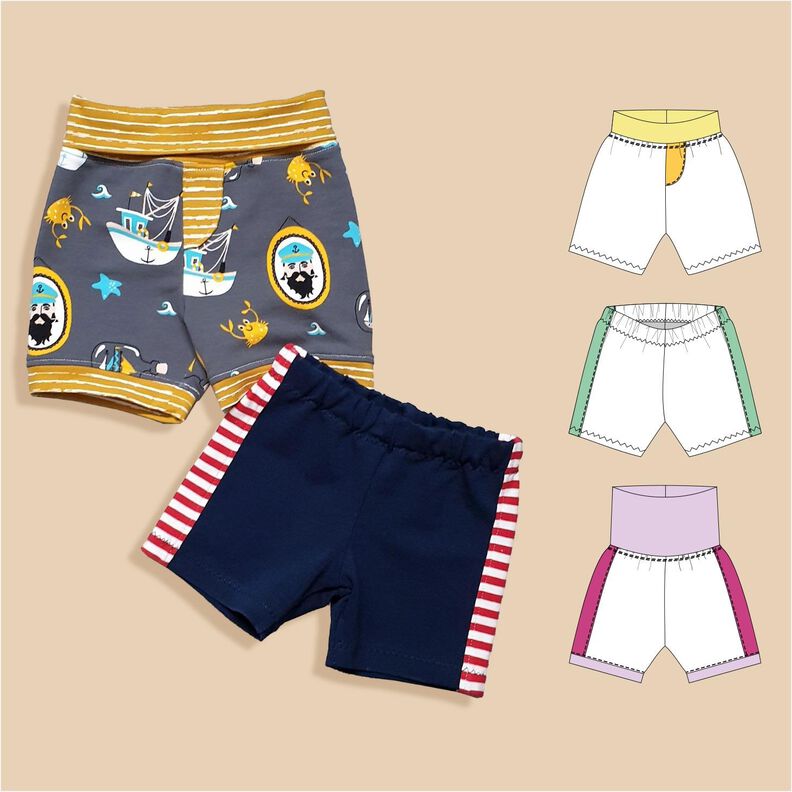 Babyshorts „Bobby“ mit Seitenstreifen Gr. 44-98, A4+A0 image number 1