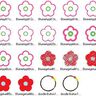 einfache Blumen Stickdatei gefüllt + Appli + doodle Button thumbnail number 4
