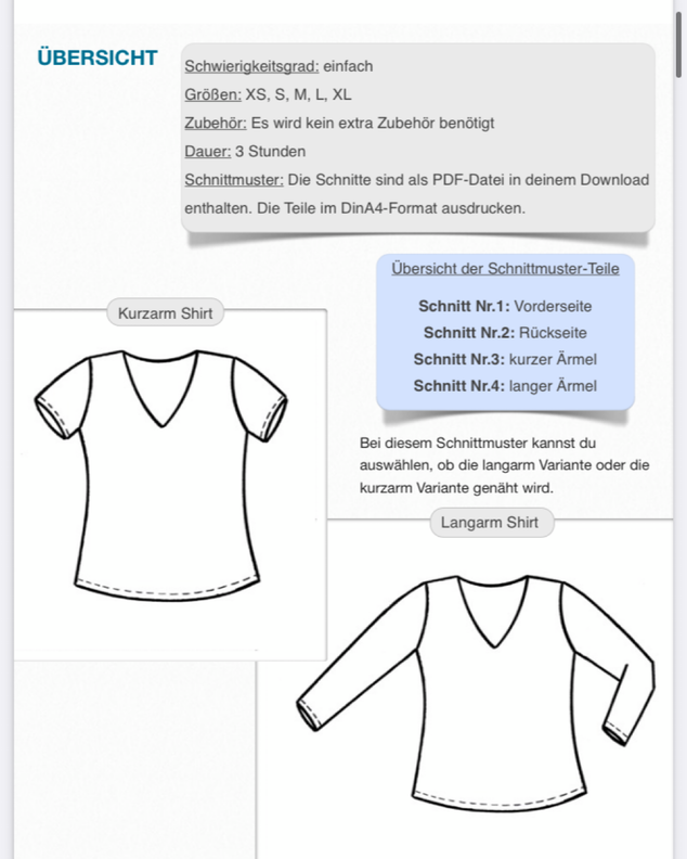 Shirt #Valeria Nähanleitung und Schnittmuster (XS-XL) image number 7