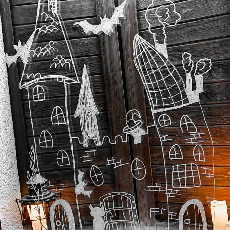 Fensterbild-Vorlage "Geisterhaus-Halloween" PDF image number 1