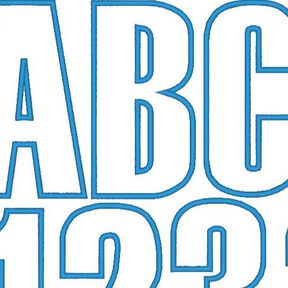 16cm Buchstaben schmal + Zahlen Stickdatei Alphabet Zahl