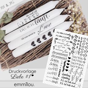 Druckvorlage "LIEBE #1" Kerzen/Anhänger PDF & JPG