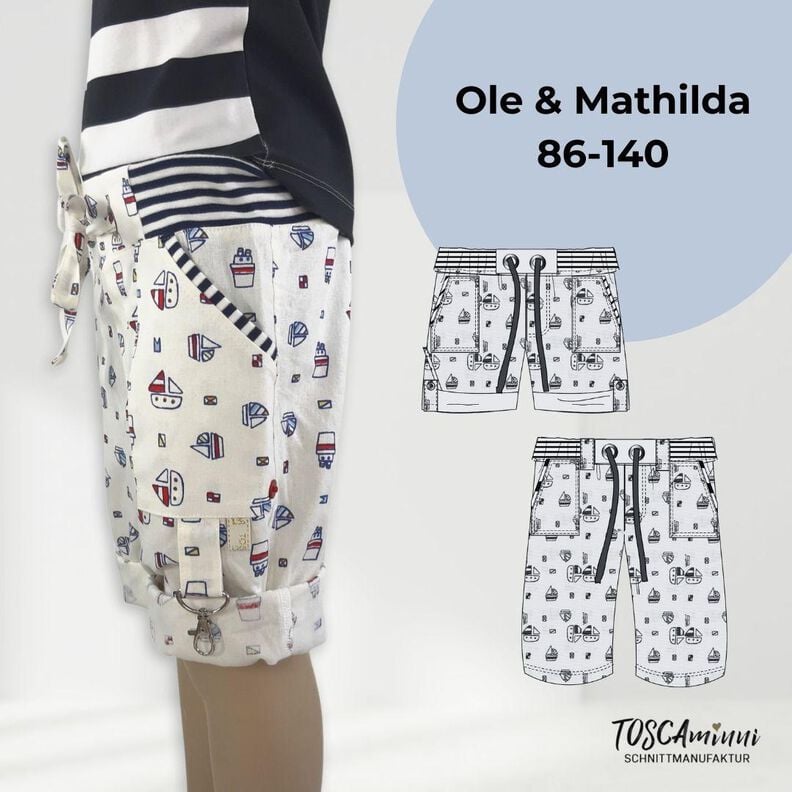 Kurze Hose Ole + Matilda Gr. 86-140 Schnittmuster image number 1