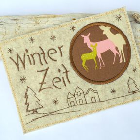Stickdatei MugRug Untersetzer Winterzeit 13x18cm und 13x20cm
