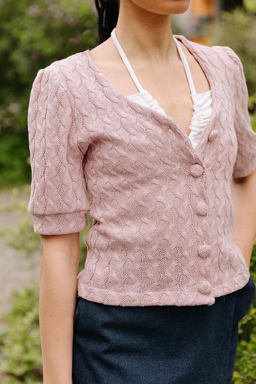 Kurzarm Cardigan Schnittmuster Damen XS-XXXL Strickjacke image number 4