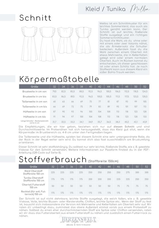 Kleid/Tunika Damen – Schnittmuster Gr. 32-52 – Melba#120 image number 9