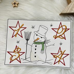 Stickdatei Schneemann Adventskranz to go SET