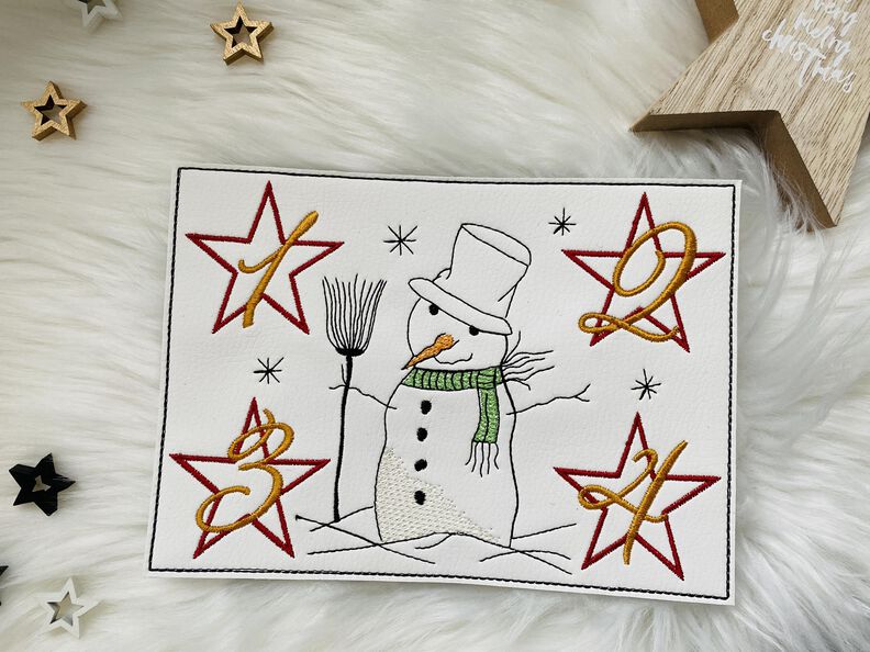 Stickdatei Schneemann Adventskranz to go SET image number 2