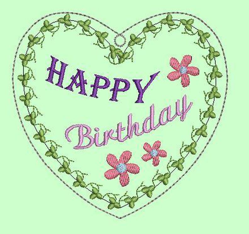 ITH Stickdatei Blumenstecker zum Geburtstag 10x10cm image number 4
