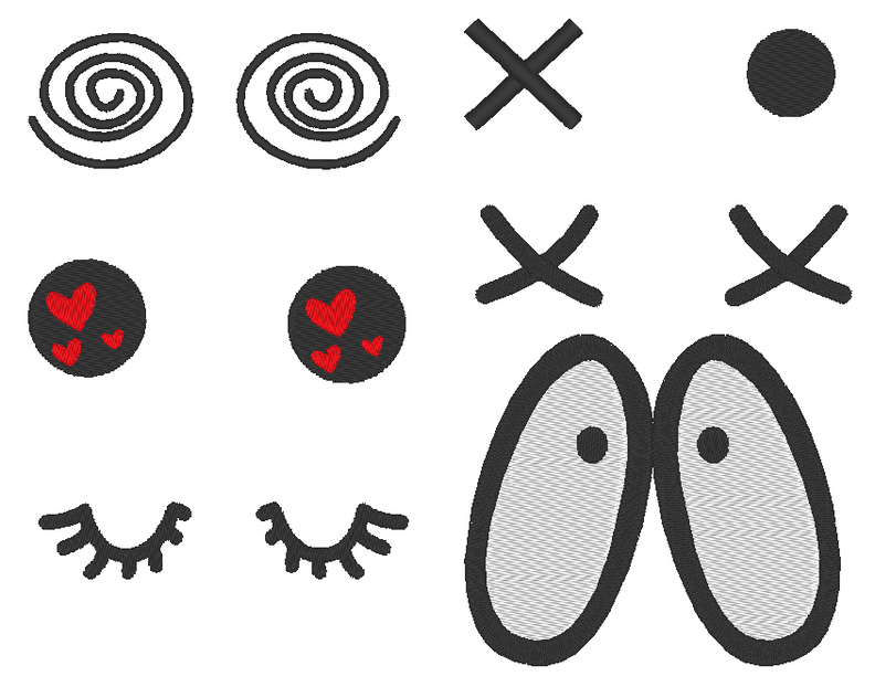 Stickdatei Comic Augen Kuscheltiere Kissen Bettschlagen image number 3