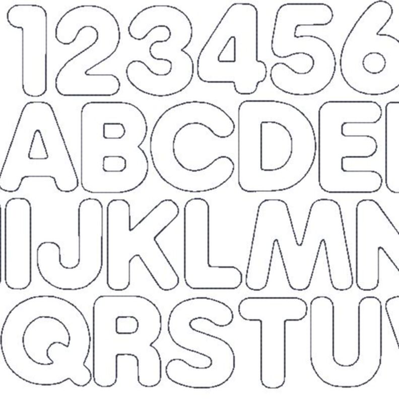 12cm Doodle Buchstaben und Zahlen Stickdatei Alphabet Zahl image number 1