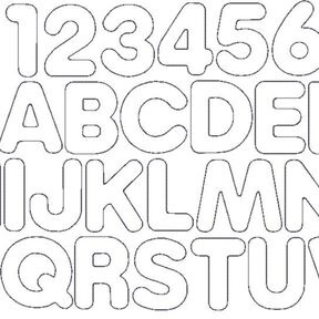12cm Doodle Buchstaben und Zahlen Stickdatei Alphabet Zahl